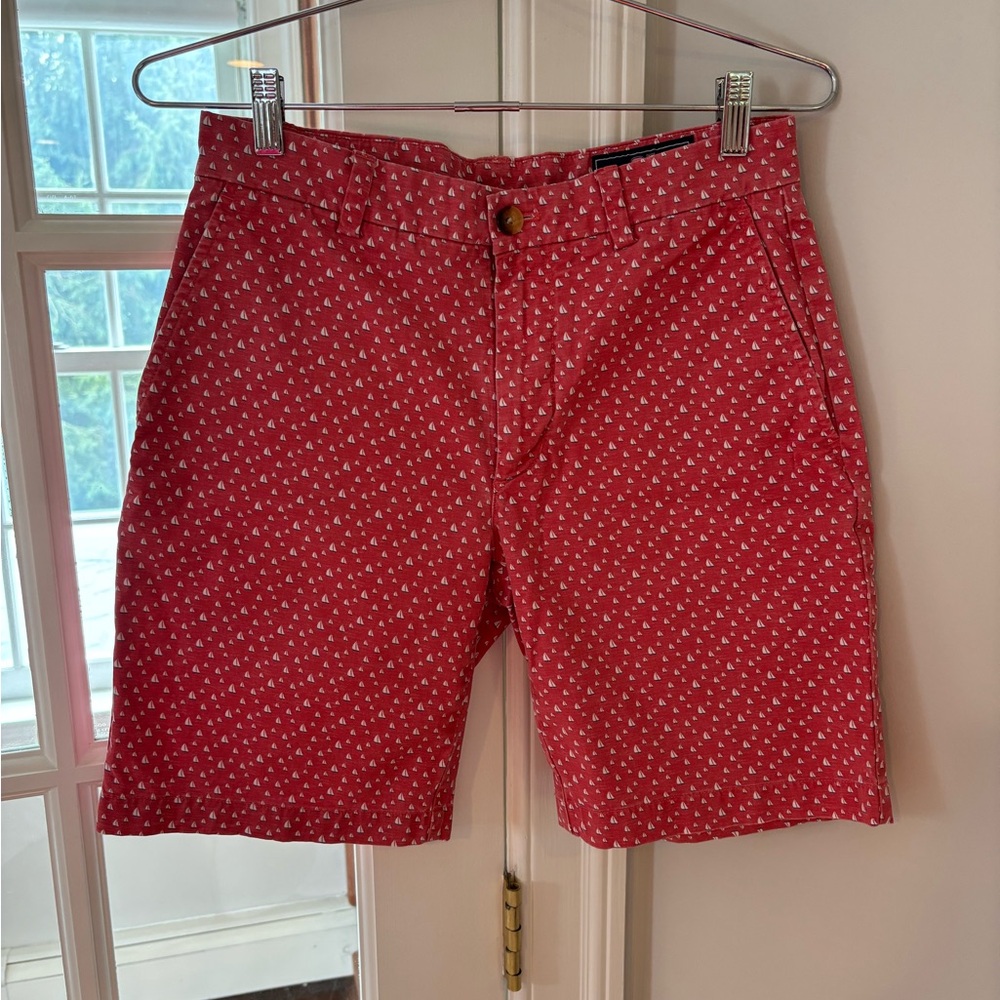 Vineyard Vines Red Flat Front Shorts